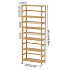 Bamboo 6 Tier Storage Shelf Tall Freestanding Rack for Books Plants and Bathroom