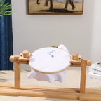 Adjustable Wooden Embroidery Stand 360 Degree Rotating Cross Stitch Hoop Holder for Needlework
