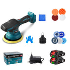 Cordless Car Polisher Kit 18V 8 Speed with Dual Batteries 15cm Pad Storage Box and Accessories
