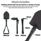 Portable Folding Camping Shovel with Carry Bag Multifunction Outdoor Spade Tool