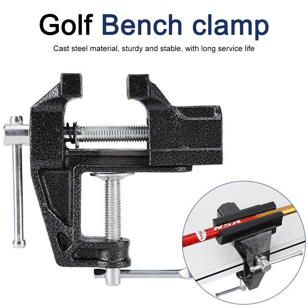 Golf Club Grip Bench Vise Cast Steel Quick Adjustment Table Clamp for Regripping and Maintenance