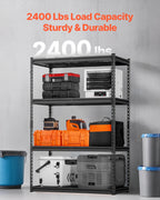 Heavy Duty 4 Tier Storage Shelves Adjustable Metal Garage Rack 2400lbs Capacity