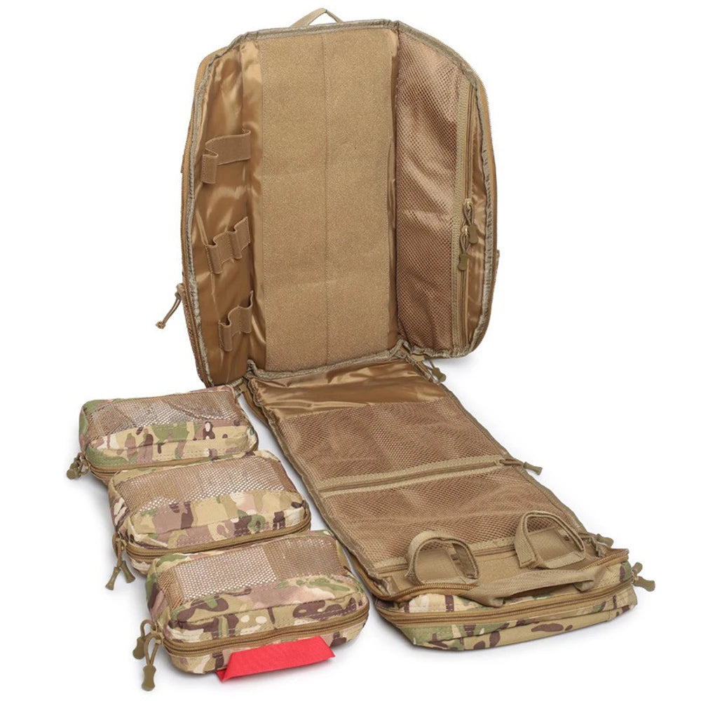 Multi Functional Tactical Backpack 20-35L with Storage Compartments Portable Camping Hiking Bag