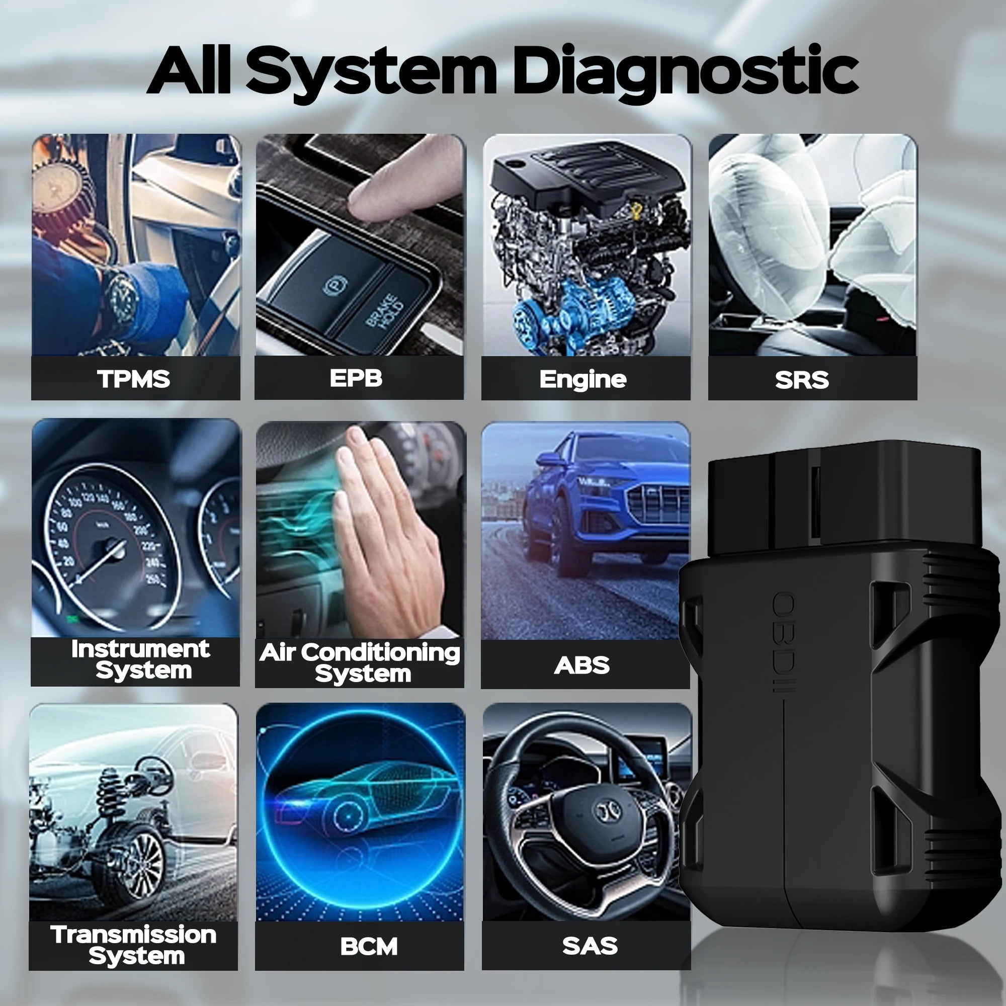 Wireless OBD2 Scanner Bluetooth Diagnostic Tool for Vehicles with Mobile App Support