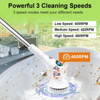Electric Cleaning Brush 8-in-1 Cordless Rotatable Household Scrubber with Adjustable Handle