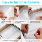 Adjustable Drawer Organizers 10 Pack Clear Expandable PS Plastic Storage Dividers for Dressers and Kitchen Drawers