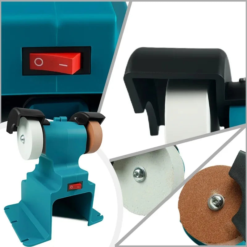 Cordless Bench Grinder 200W 7000RPM Dual Wheel Grinding and Polishing Tool for 18V Battery