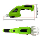 Cordless 2-in-1 Hedge Trimmer and Grass Shear Rechargeable Garden Pruner with Battery
