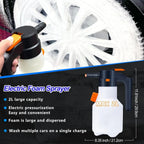 Portable Cordless Electric Foam Sprayer 2L 8 Bar Rechargeable Cleaning Washer Bottle