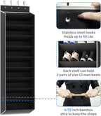 Heavy Duty Over Door Shoe Organizer 10 Tier Hanging Storage Rack with Large Pockets for Closet