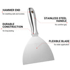 Heavy Duty Stainless Steel Scraper Putty Knife Set 7Pcs with Storage Bag