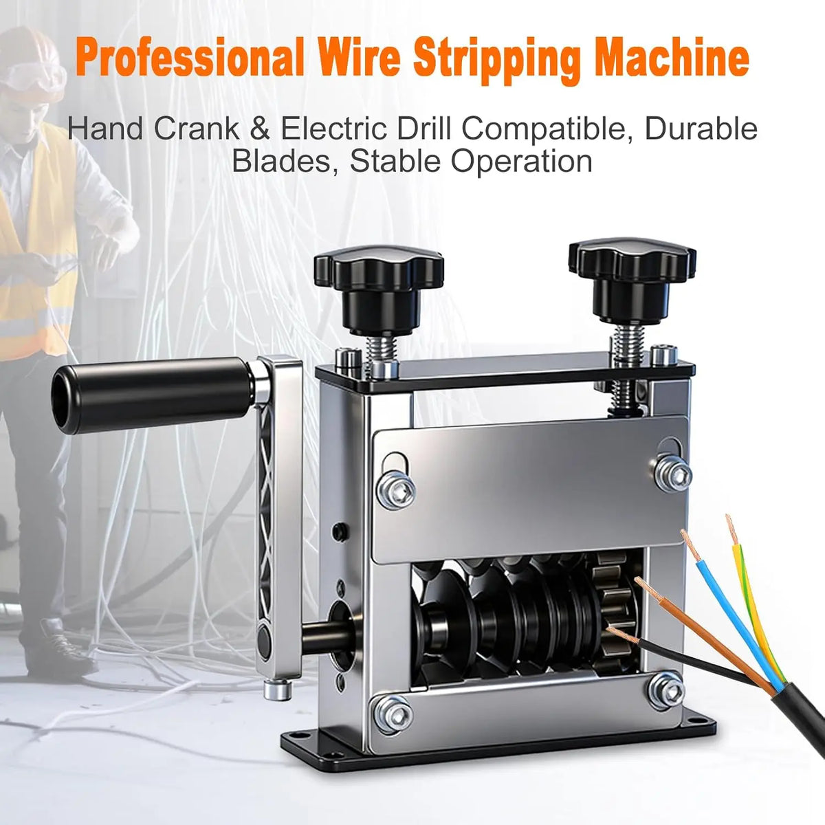 Wire Stripping Machine 3-17mm Manual and Drill Driven Stainless Steel Cable Stripper