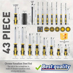 Heavy Duty Precision Screwdriver Set with Magnetic Bit Holder and Portable Carry Case