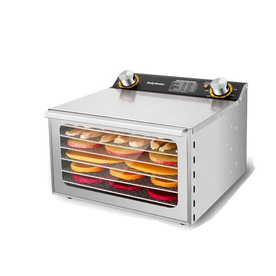 Portable Food Dehydrator Machine 6 Layer Stainless Steel Dryer with Adjustable Temperature Timer