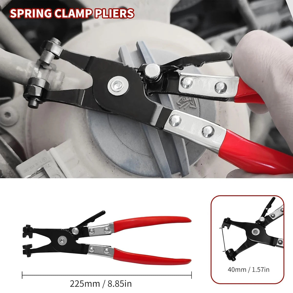Portable Long Reach Hose Clamp Pliers Carbon Steel Tool for Automotive Fuel Oil Water Hoses