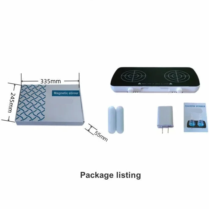 Compact Dual Position Magnetic Stirrer Laboratory Mixer with Adjustable Speed Control and Glass Work Plate