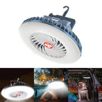 2 in 1 Rechargeable Camping Lantern and Fan Portable LED Tent Light with USB Charging