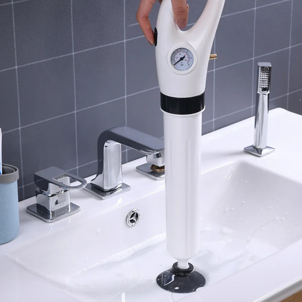 Manual Pneumatic Drain Cleaner Pump with Suction Cup High Pressure Sink Toilet Pipe Unblocker Tool