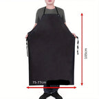 Heavy Duty PVC Waterproof Apron with Sleeves 77cm x 105cm for Kitchen Workshop Cleaning
