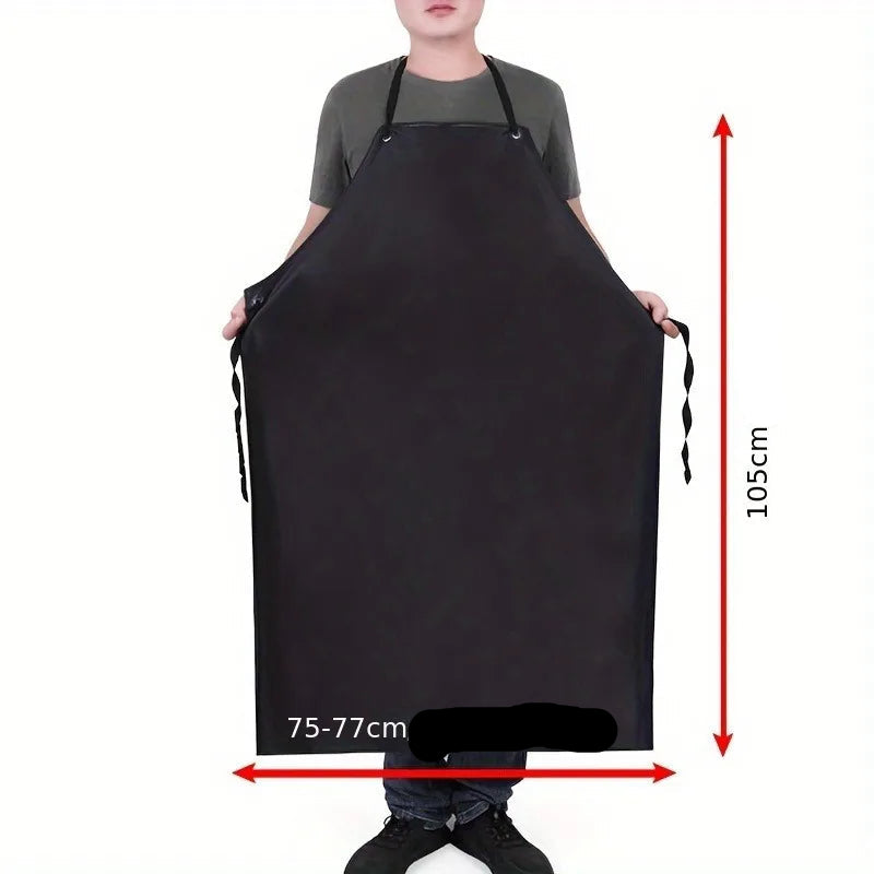 Heavy Duty PVC Waterproof Apron with Sleeves 77cm x 105cm for Kitchen Workshop Cleaning