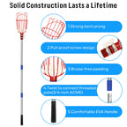 Heavy Duty 13FT Telescopic Fruit Picker Pole with Basket for Apple Mango and Tree Fruit Harvesting