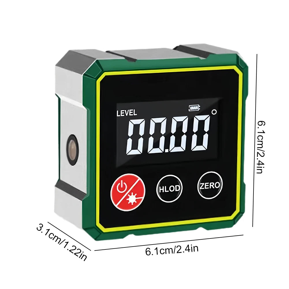 Digital Magnetic Angle Gauge with LCD Display 360° Inclinometer for Woodworking and Metalworking