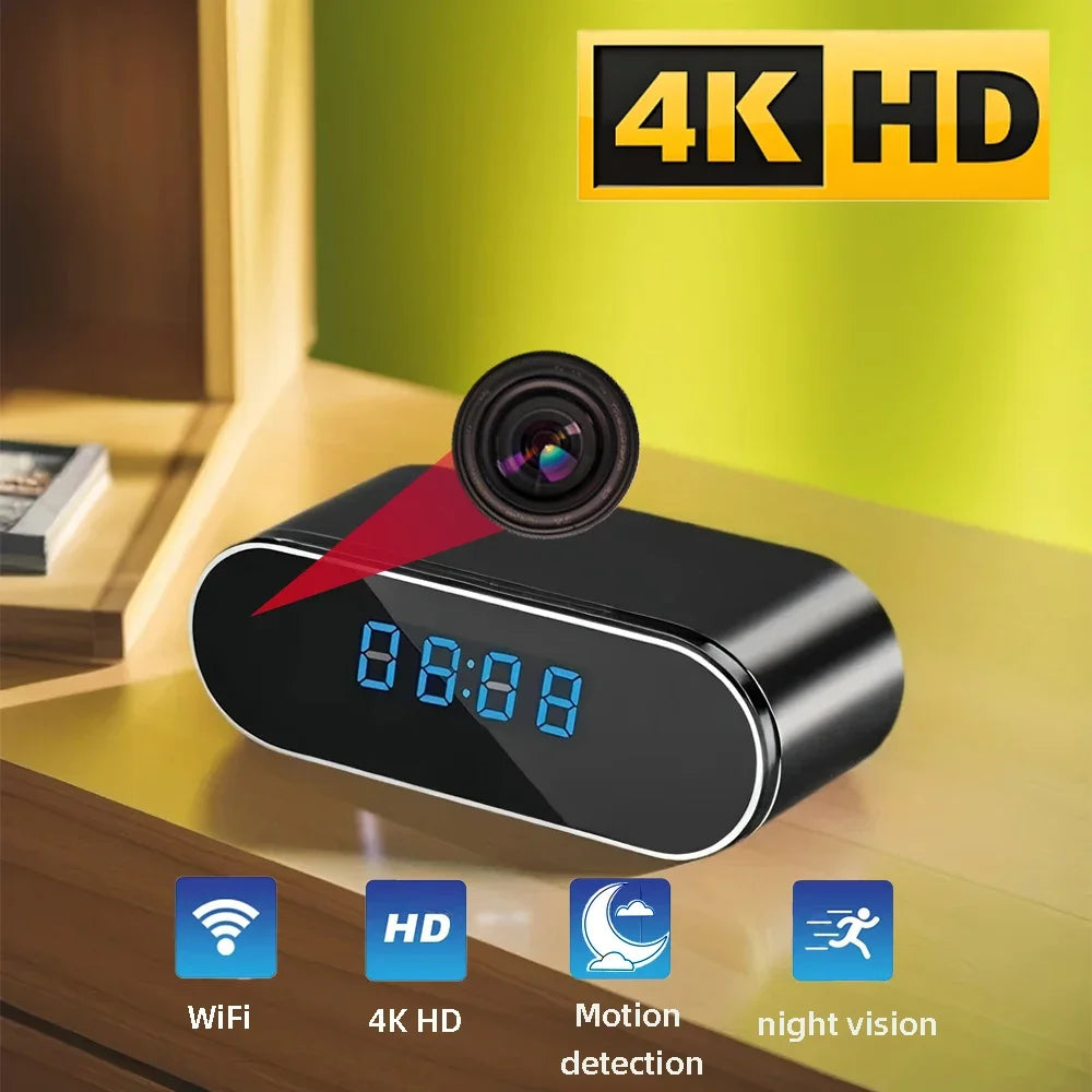 Mini Clock Camera 1080P WiFi 120 Degree Night Vision Motion Detection with 32GB Card