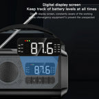 Rechargeable Solar Emergency Radio 12000mAh Portable AM FM Radio with Hand Crank Flashlight and Lamp