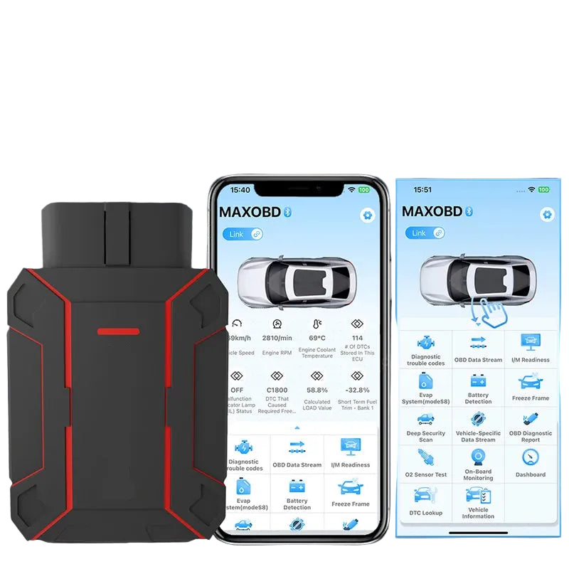 Portable Bluetooth OBD2 Car Diagnostic Scanner with Battery Monitoring and Real-Time Vehicle Data