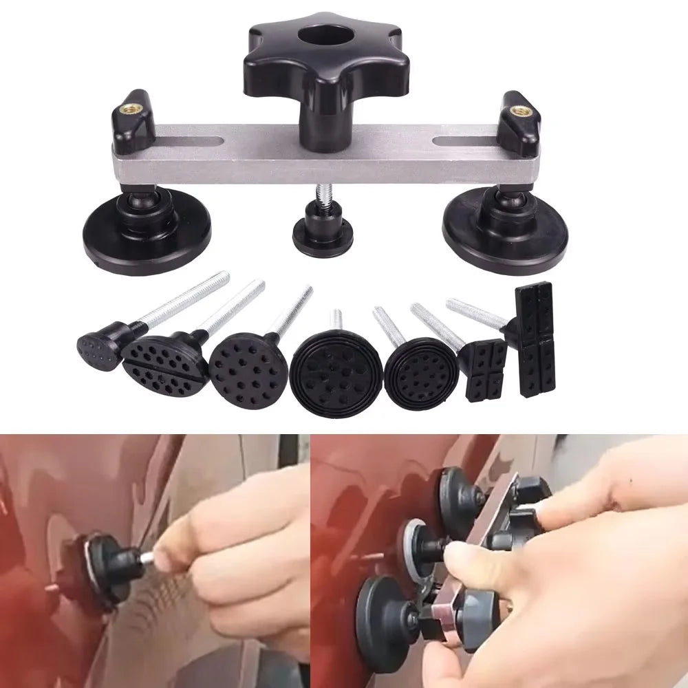 Paintless Dent Repair Bridge Puller Kit with 7 Tabs Car Body Dent Removal Tool Set