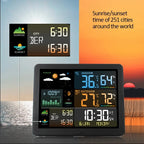 Wireless Digital Weather Station Clock with Indoor Outdoor Temperature Humidity Sensor and Forecast Display