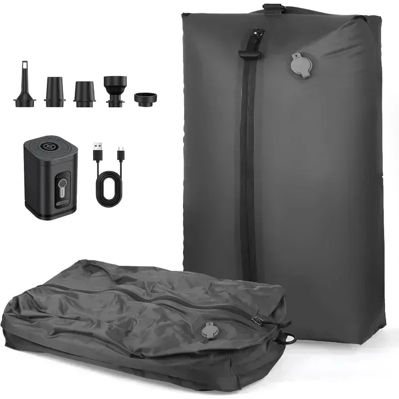 Portable Vacuum Compression Travel Bag 17L Reusable Waterproof Clothing Storage with Air Pump