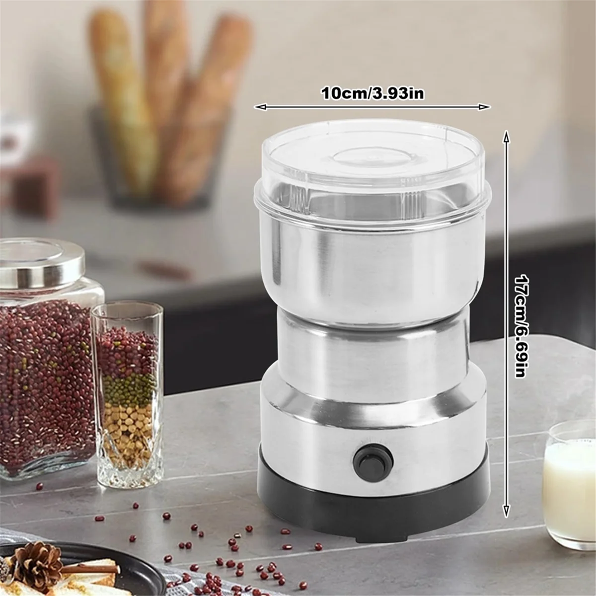 Electric Coffee Grinder 150W 350ml Stainless Steel Blade Grain Spice Mill