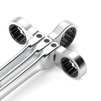 Metric Ratcheting Spanner Wrench Set Flexible Head Gear Ring Combination Wrenches with Canvas Bag