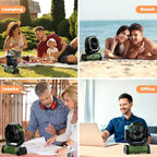 Portable Rechargeable Camping Fan with LED Light 20000mAh Battery 4 Speed Outdoor Tent Fan with Remote