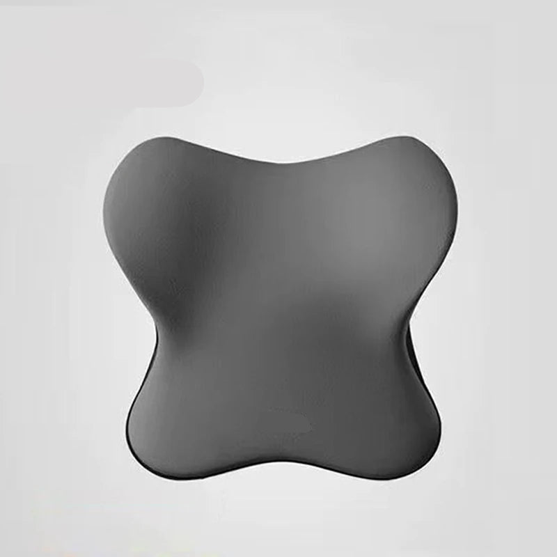 2-in-1 Car Headrest Pillow and Lumbar Support Cushion Set with Synthetic Fiber Filling
