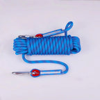 Heavy Duty 10mm Outdoor Utility Rope 20m with Steel Hooks for Camping Rigging and Load Securing