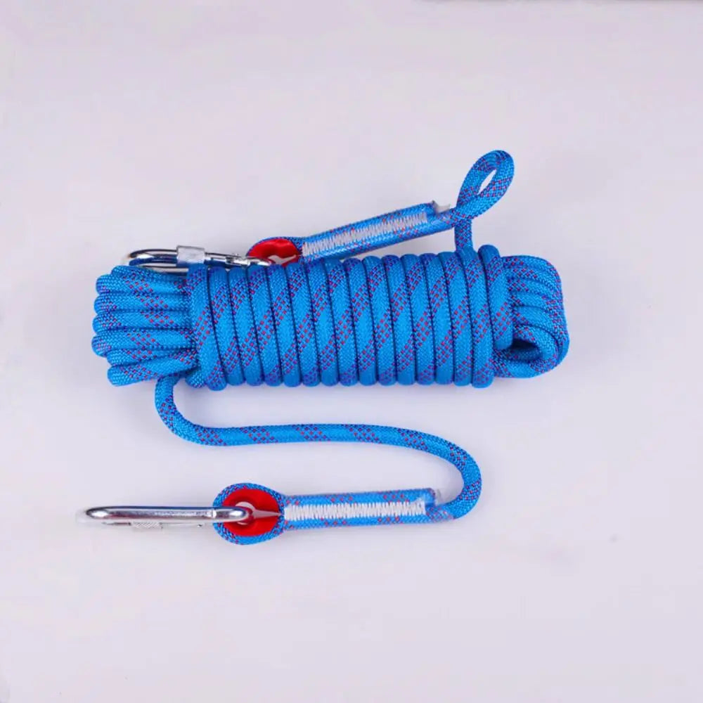 Heavy Duty 10mm Outdoor Utility Rope 20m with Steel Hooks for Camping Rigging and Load Securing