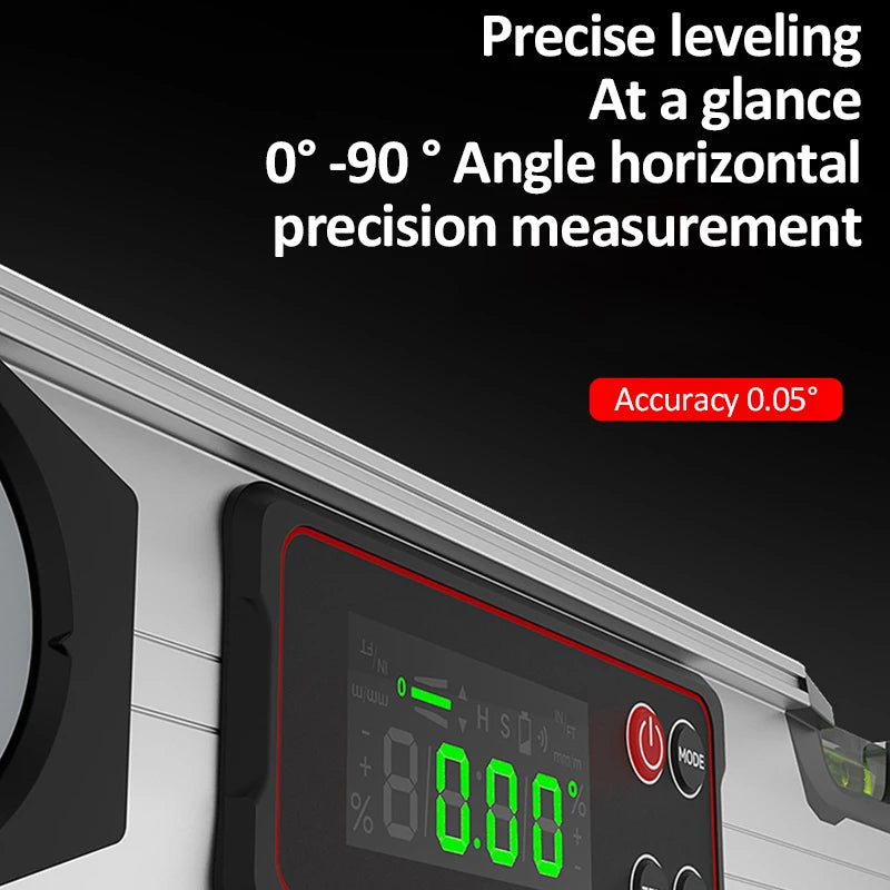 Digital Angle Finder Protractor with Magnetic Base and LED Display 0–90° Level Ruler