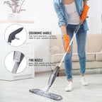 Magic Spray Mop with Reusable Microfiber Pad 360° Rotating Head for Wooden Floors Kitchen Window Cleaning Tool