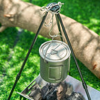 Lightweight Titanium Camping Cooking Set 750ml Pot 420ml Mug with Folding Spoon and Storage Bag