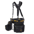 Heavy Duty Contractor Tool Belt Set 5 Piece Adjustable Waist Belt with Suspenders 36 Pocket Storage
