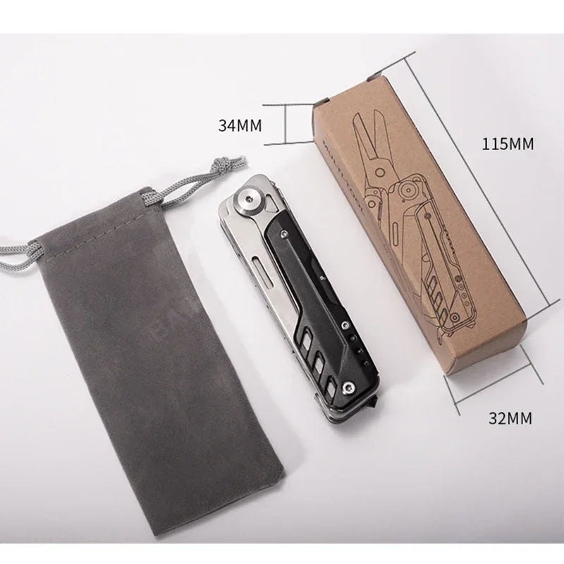 6-in-1 Stainless Steel Multi Tool with Scissors Screwdrivers and Folding Utility Blade Portable Pocket Tool