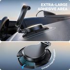 Portable Magnetic Car Phone Mount with 15W Wireless Charging and 360° Adjustable Rotation
