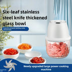 Electric Food Processor 350ml USB Rechargeable Mini Vegetable Chopper with 6 Stainless Steel Blades