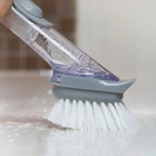 Multi-Function Dish Cleaning Brush with Soap Dispenser Scraper and 2 Sponge Heads