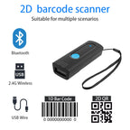 Portable Wireless Barcode Scanner with Bluetooth USB CMOS Scanner for iOS Android Windows
