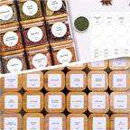 Glass Spice Jar Set with Bamboo Lids and Labels Square Food Storage Containers 6 or 12 Pack