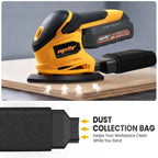 Cordless Brushless Detail Sander Compatible with 18V 20V Battery Compact Electric Sander with Dust Collector