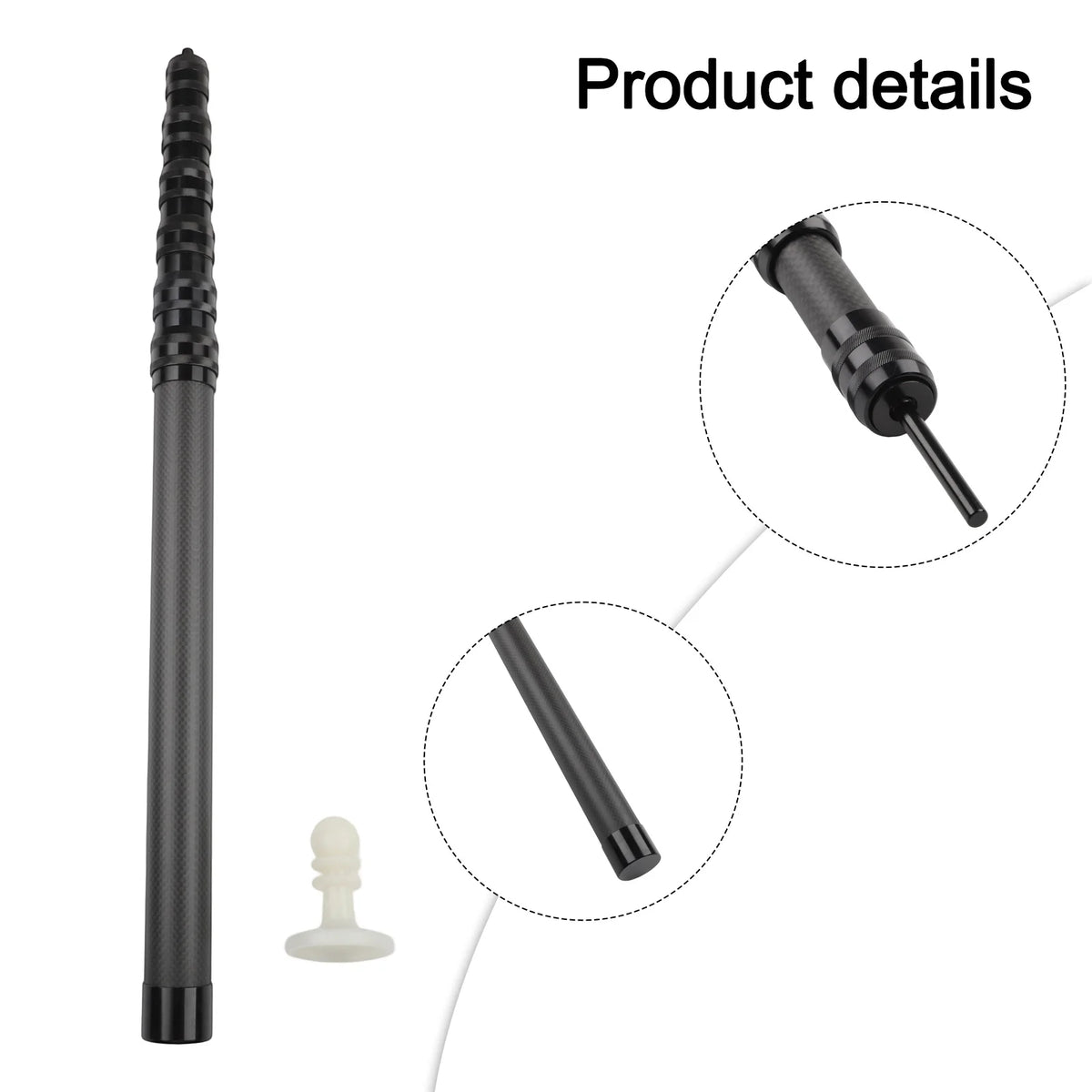 Adjustable Carbon Fiber Tarp Pole Lightweight Telescopic 5-Section Canopy and Awning Support